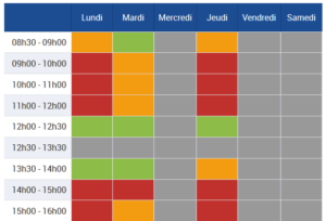 Horaires affluence CAF Avallon