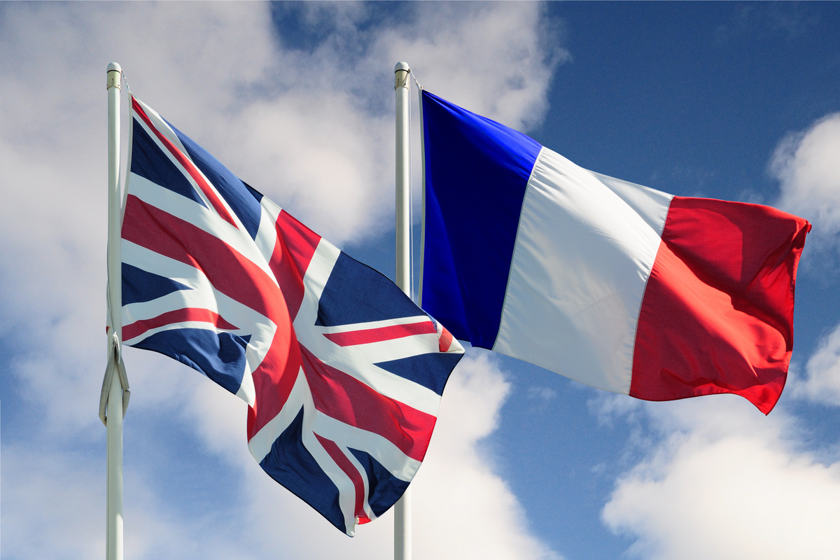 Drapeau Grande Bretagne et France