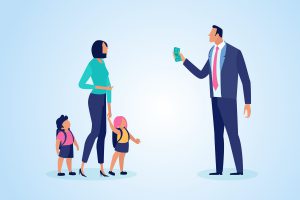 Versement pension alimentaire homme à sa femme et enfants