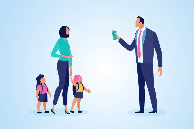 Versement pension alimentaire homme à sa femme et enfants