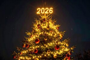 Sapin décoré pour la prime de Noël 2026